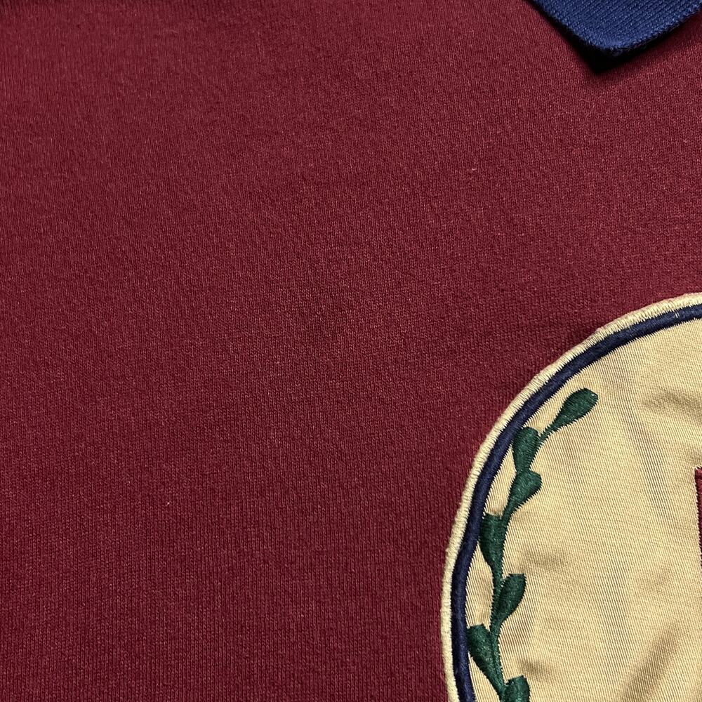 Vintage 90s Santee by Pluma Embroidered Mother Sweatshirt Collared Maroon Funny - Picture 7 of 8